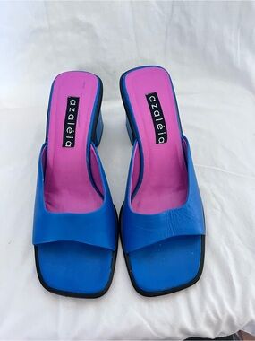 Azaleia Vintage Women's Size 6 Square Toe Block Mule Heels